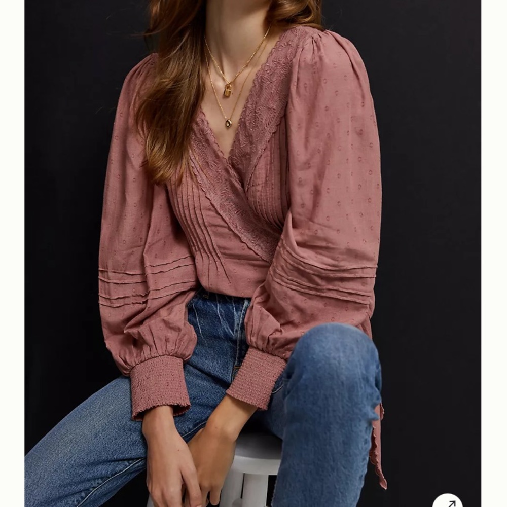 KIMMIE EMBROIDERED WRAP BLOUSE
Size: US 6/UK 10